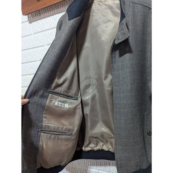 Travelsmith Men's Multi-Color Houndstooth Pattern Front-Zip Lined Wool Jacket Si - Picture 7 of 10